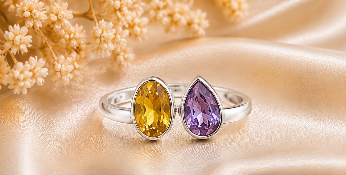 Silver plated beads stone ring high quality product ,