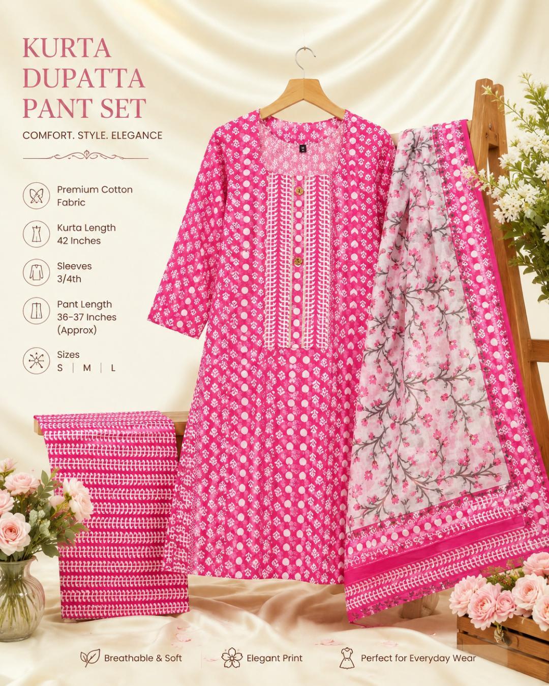 Cotton dress with dupatta